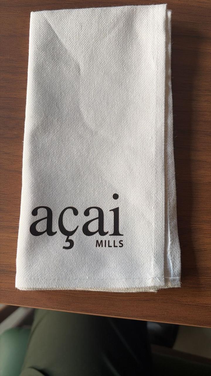 Açai Mills branded cloth napkin